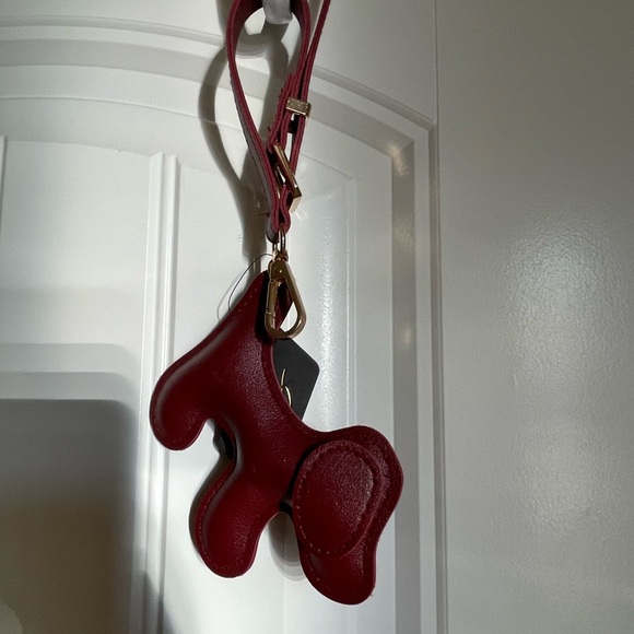 FB Leather Dog Bag Charm or Keychain - Burgundy, NWT - Picture 5 of 5